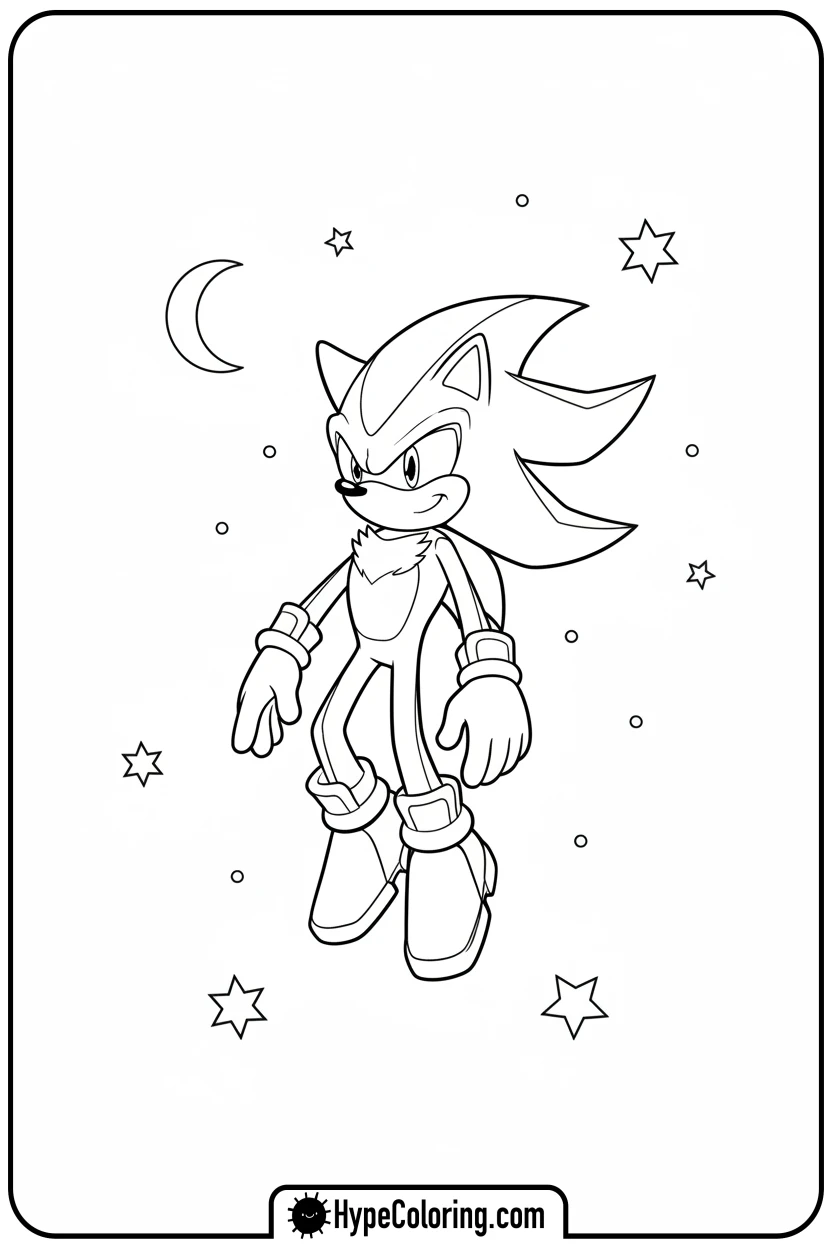 shadow-floating-in-space - free coloring pages of shadow the hedgehog