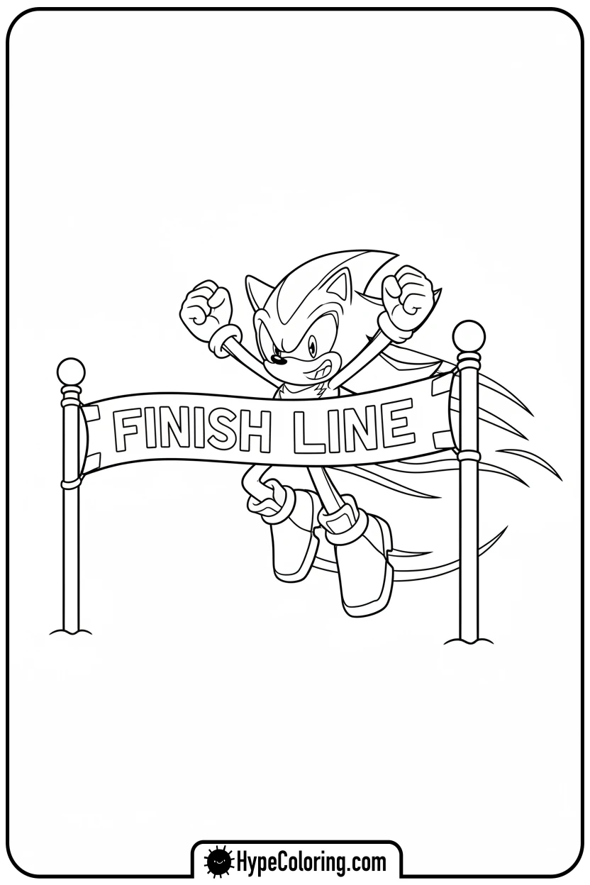 shadow-crossing-finish-line - free coloring pages of shadow the hedgehog