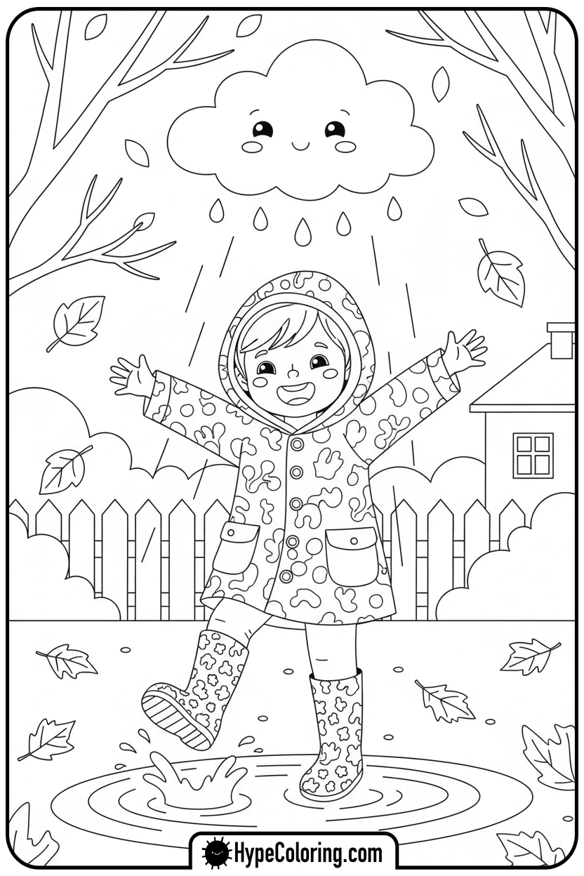 child-splashing-in-puddle - free printable 2025 coloring pages calendar november