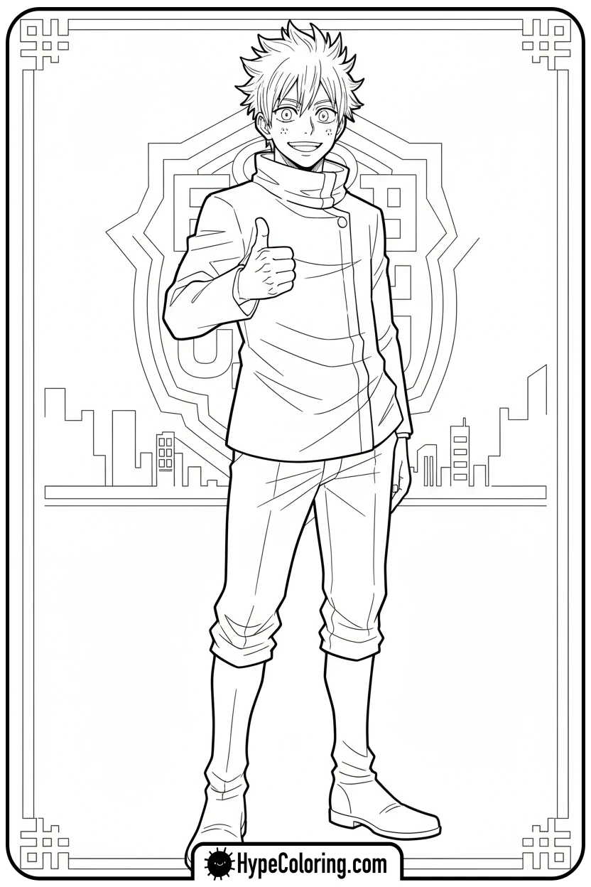 gojo-giving-thumbs-up - gojo coloring pages