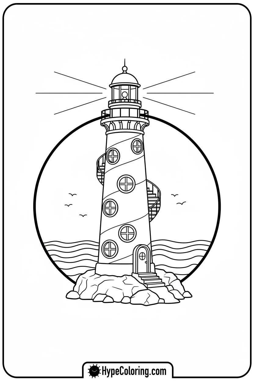 lighthouse-converted-house - house coloring pages
