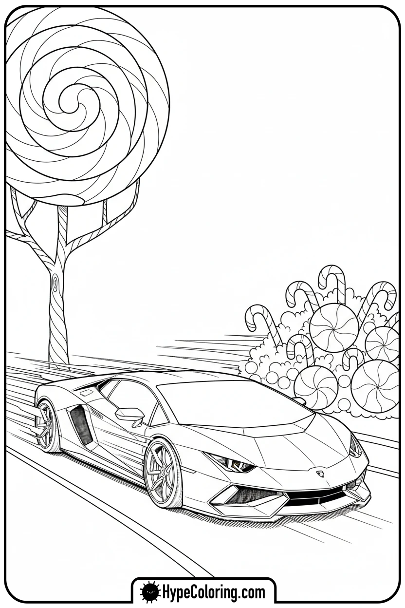 Click to download PDF fast-lamborghini-by-candy-trees - lamborghini coloring page