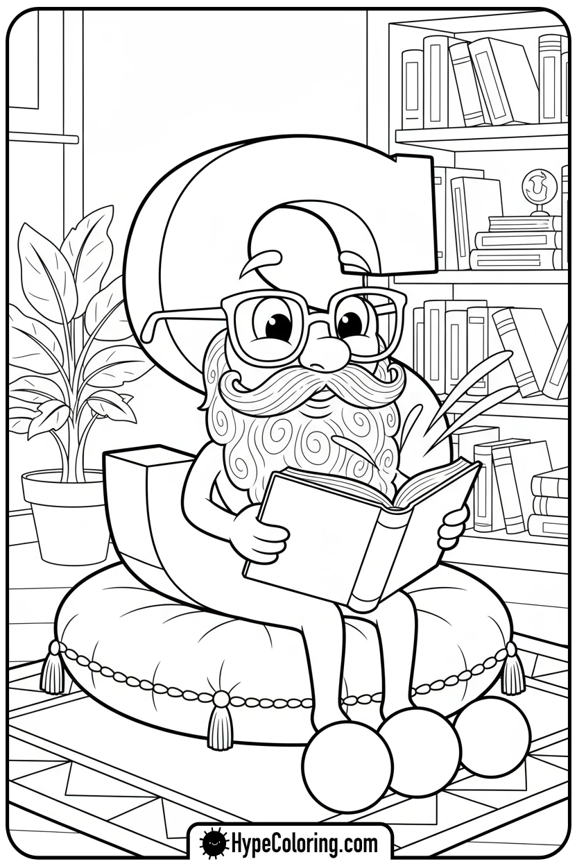Click to download PDF s-storyteller-reading-to-shapes - letter s coloring pages