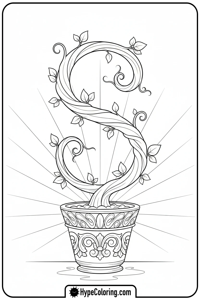 Click to download PDF s-sprout-in-a-flower-pot - letter s coloring pages