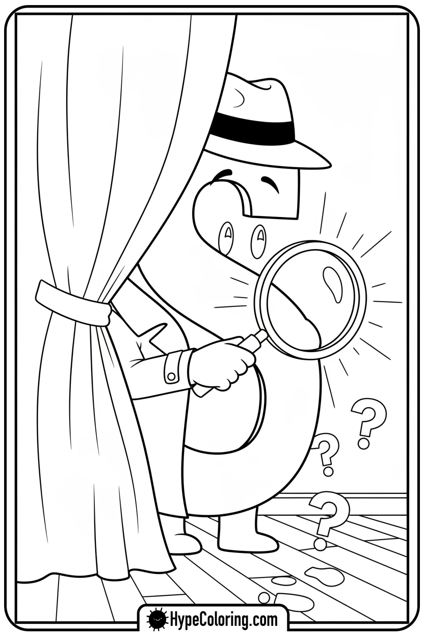 Click to download PDF s-spy-with-magnifying-glass - letter s coloring pages