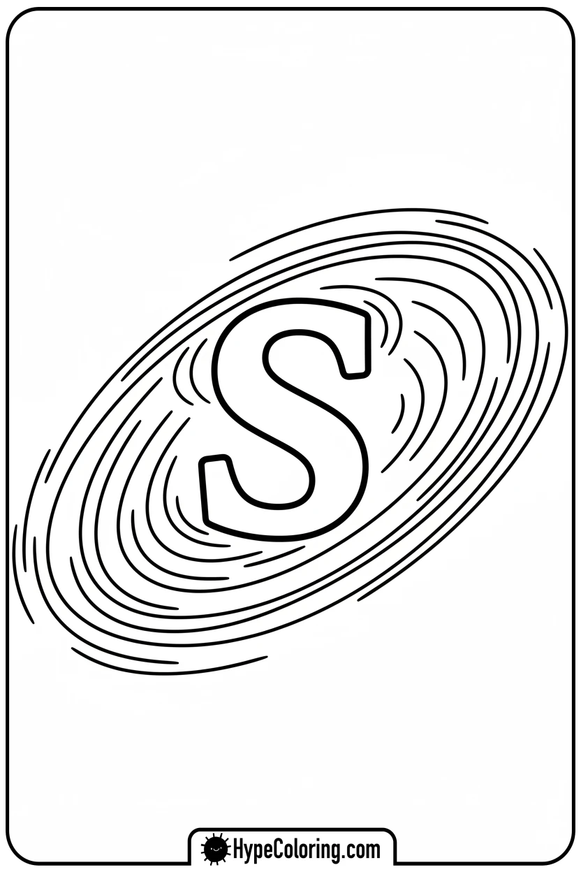 Click to download PDF spinning-s-with-motion-lines - letter s coloring pages