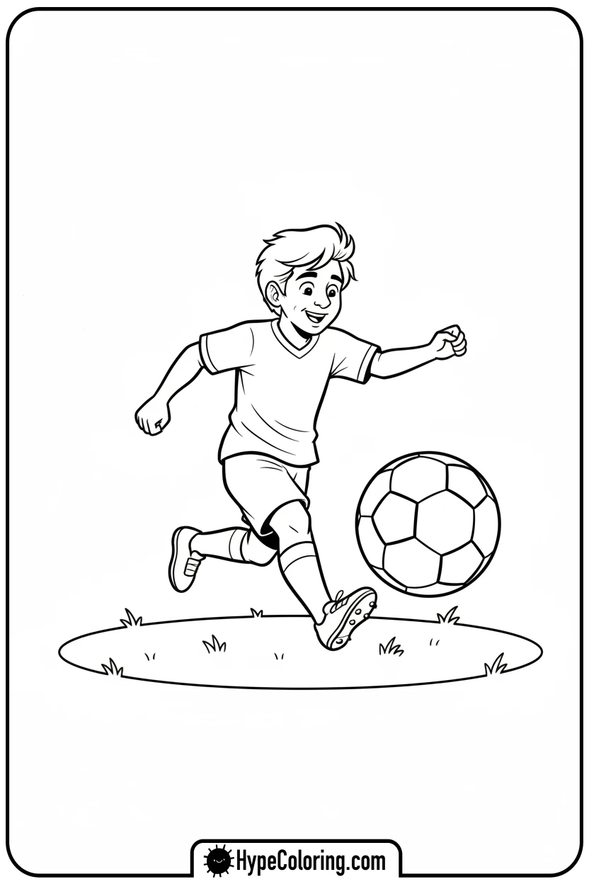 Click to download PDF young-messi-kicking-ball - messi soccer coloring pages