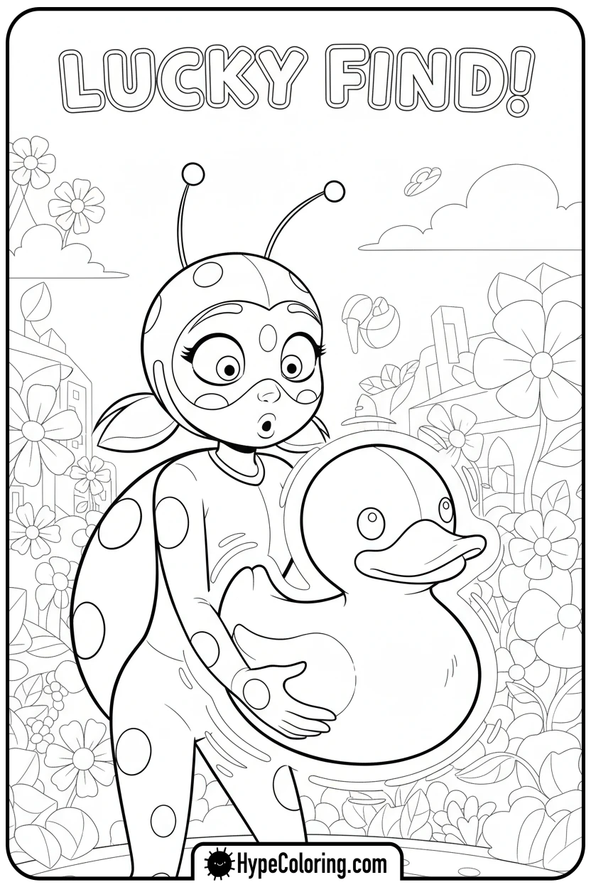 ladybug-using-lucky-charm - miraculous ladybug coloring pages