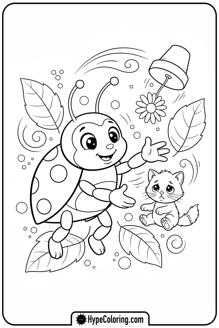 ladybug-catching-object-gently - miraculous ladybug coloring pages