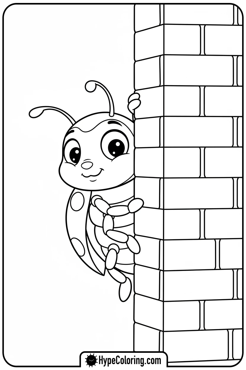 ladybug-peeking-around-corner - miraculous ladybug coloring pages