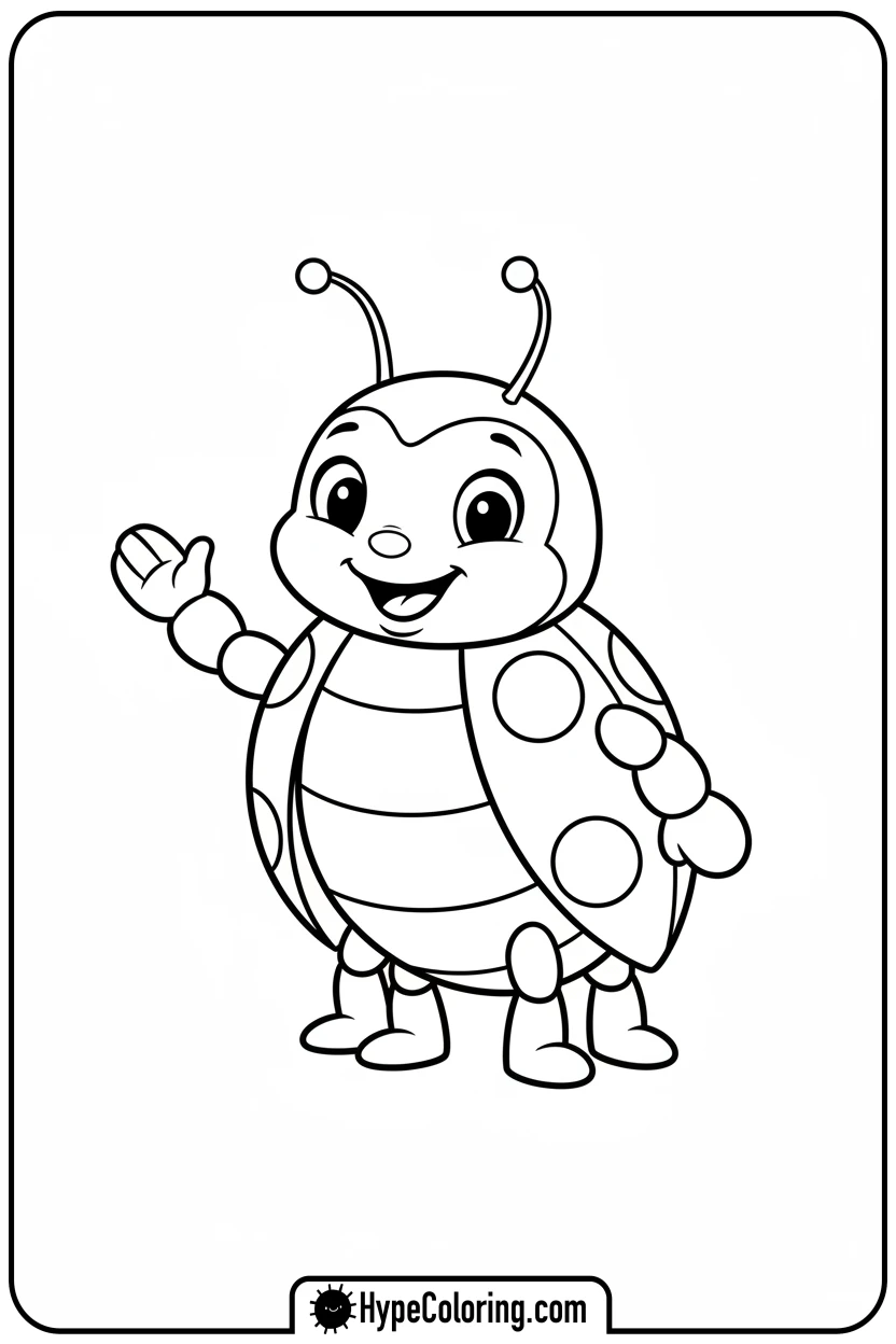 ladybug-waving-hello - miraculous ladybug coloring pages
