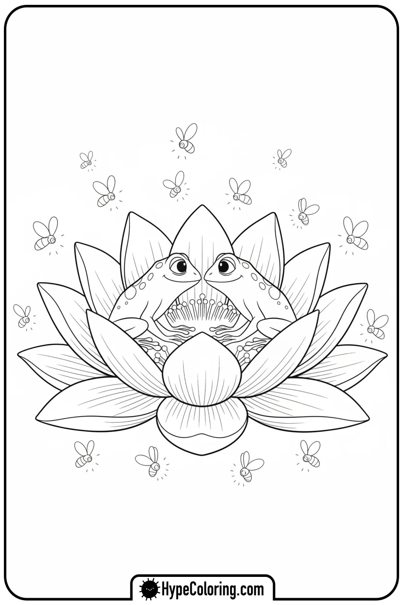 frog-tiana-and-naveen-together - princess tiana coloring pages