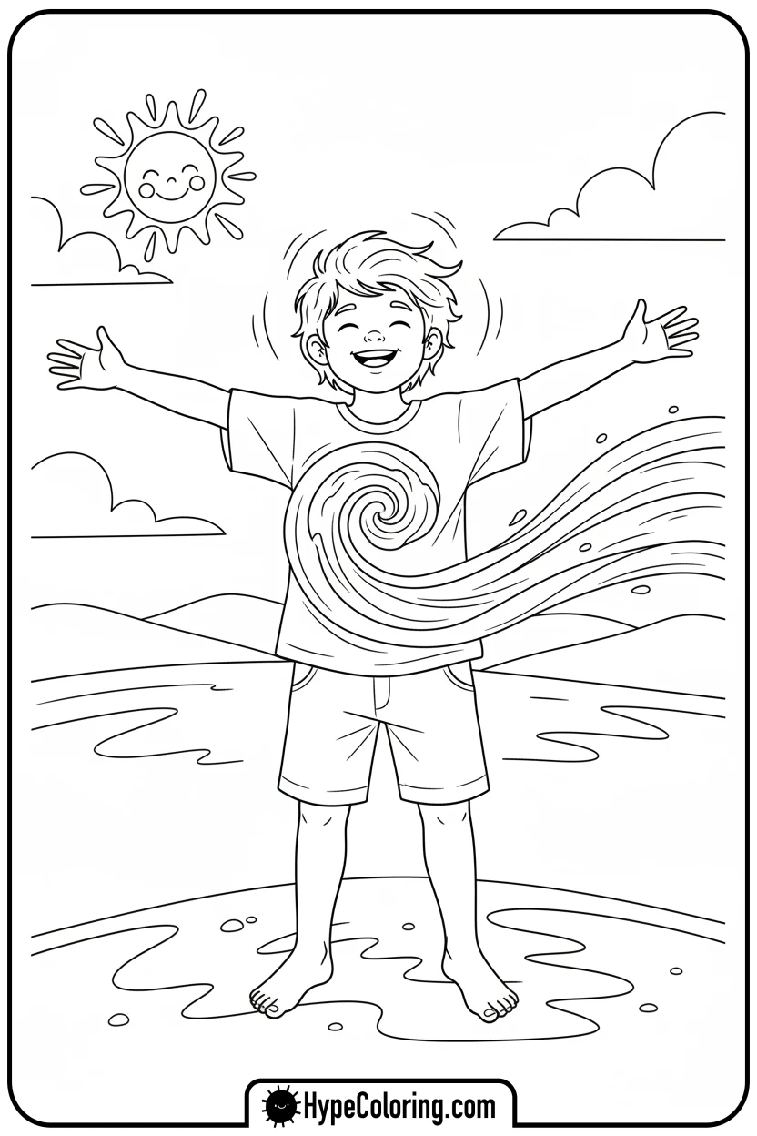 child-taking-deep-breath - mental health coloring pages