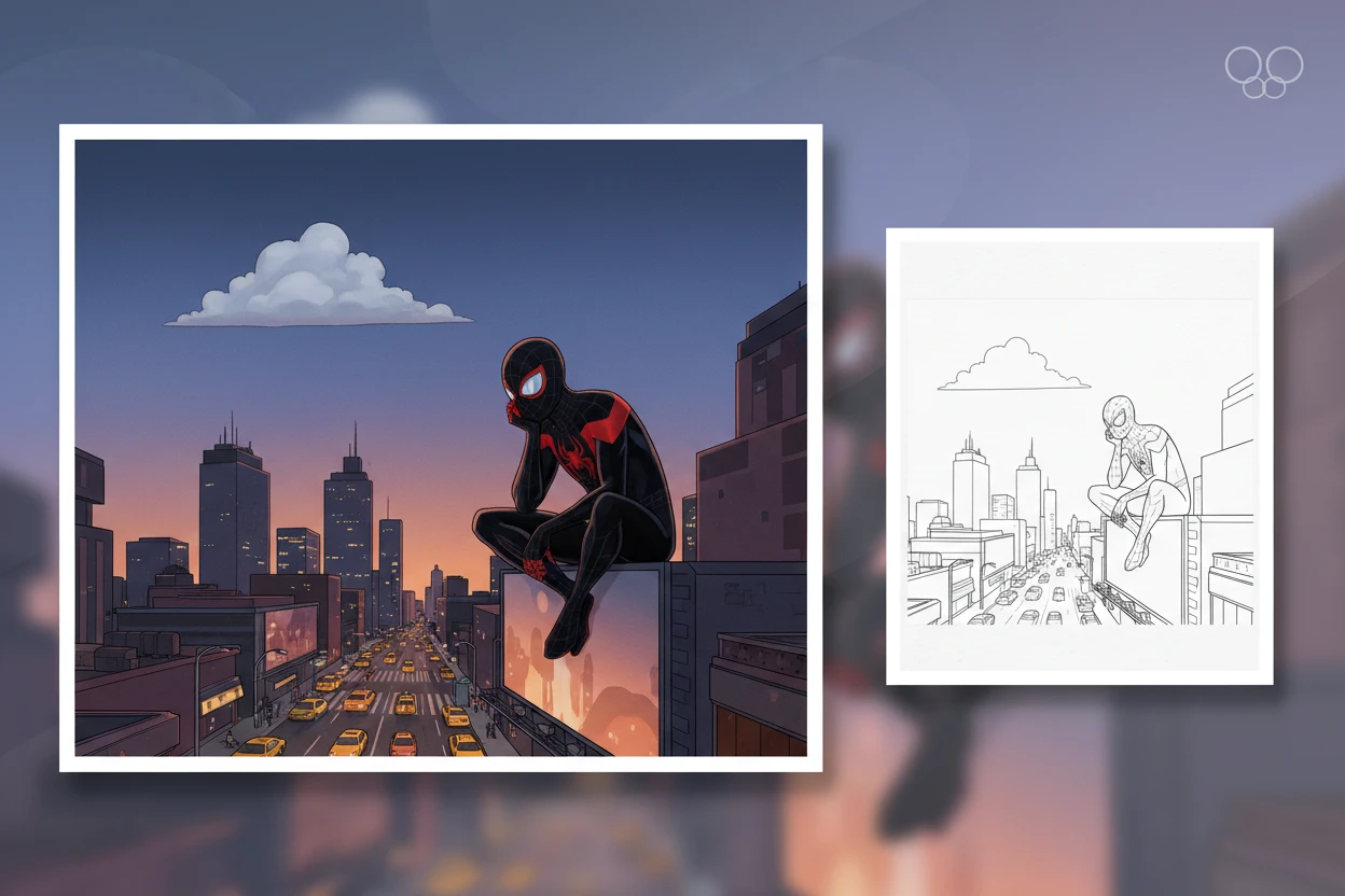 miles-morales-sitting-cross-legged-on - miles morales color pages
