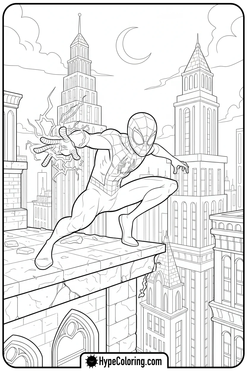 miles-morales-ready-with-venom-blast - miles morales color pages