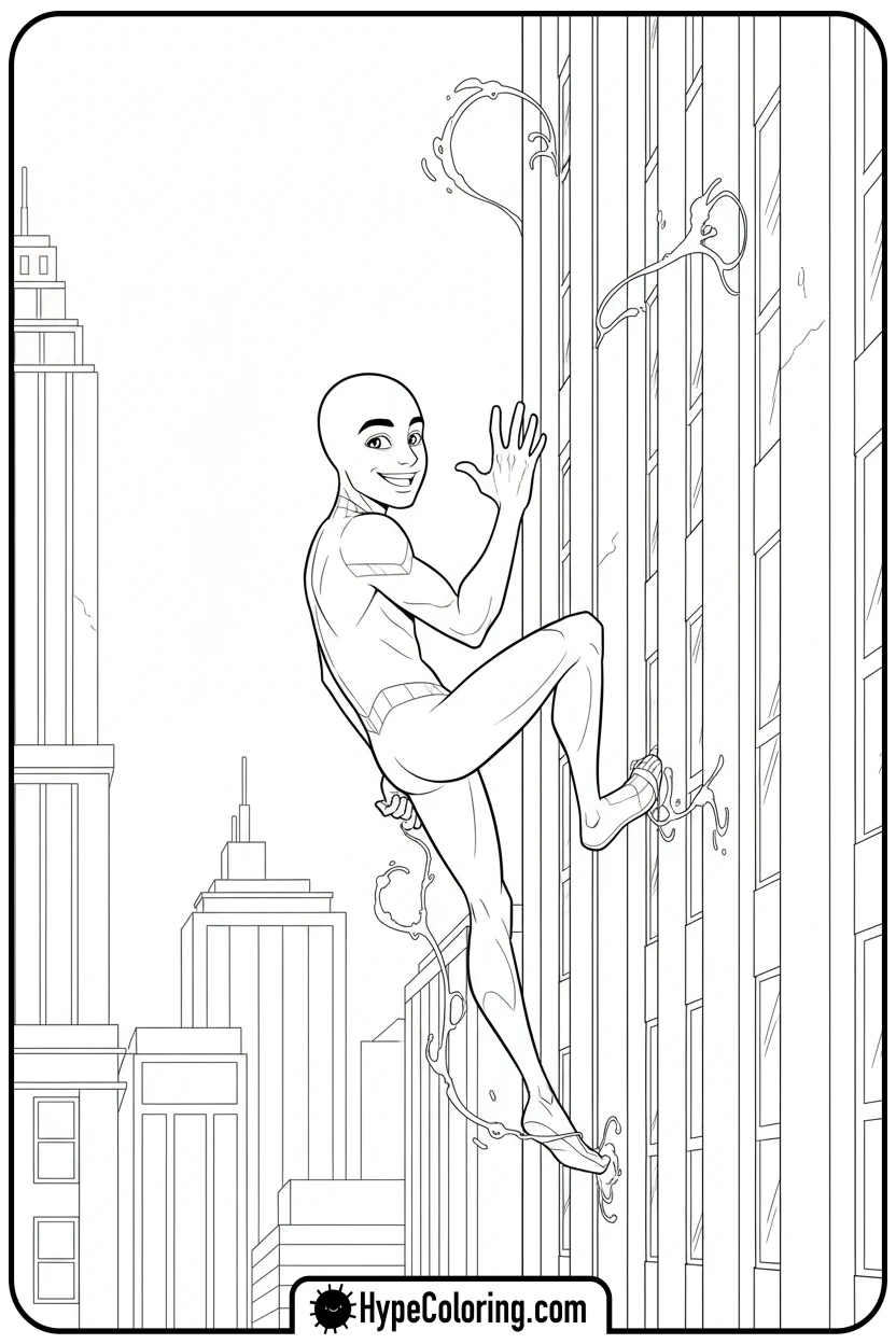 miles-morales-wall-crawling - miles morales color pages