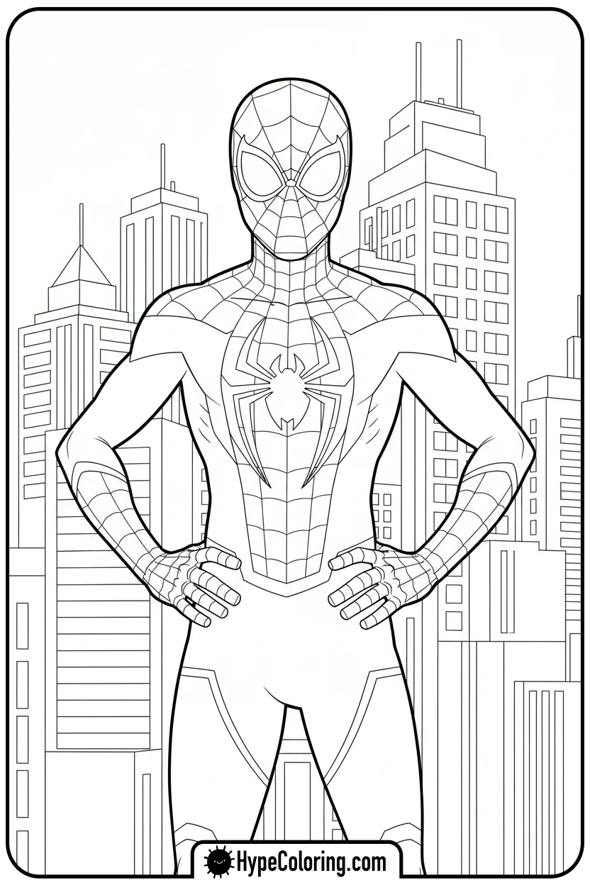 miles-morales-heroic-pose - miles morales color pages