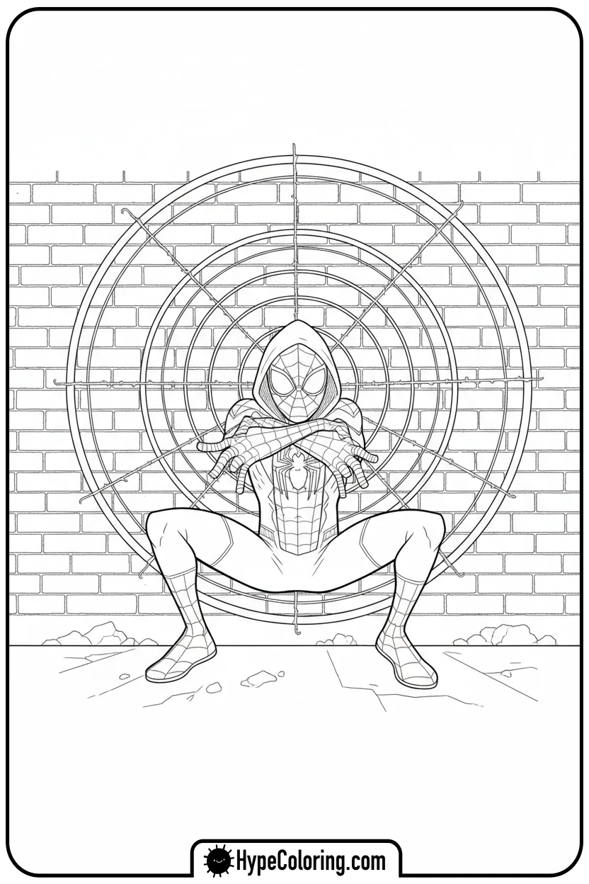 miles-morales-shooting-web-target - miles morales color pages