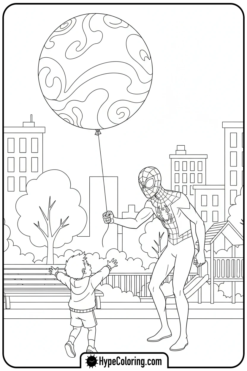 miles-morales-returning-balloon - miles morales color pages