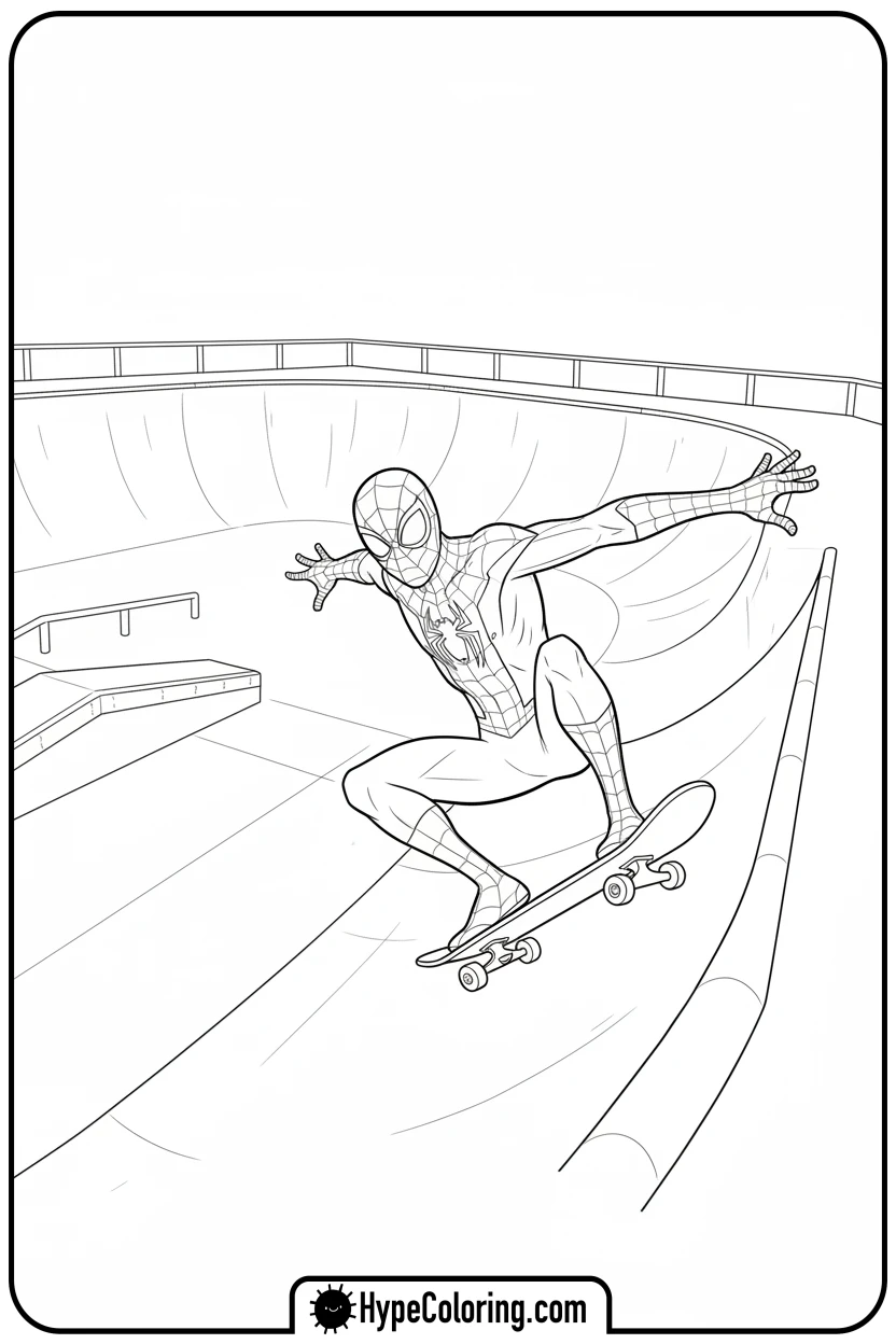 miles-morales-skateboarding - miles morales color pages