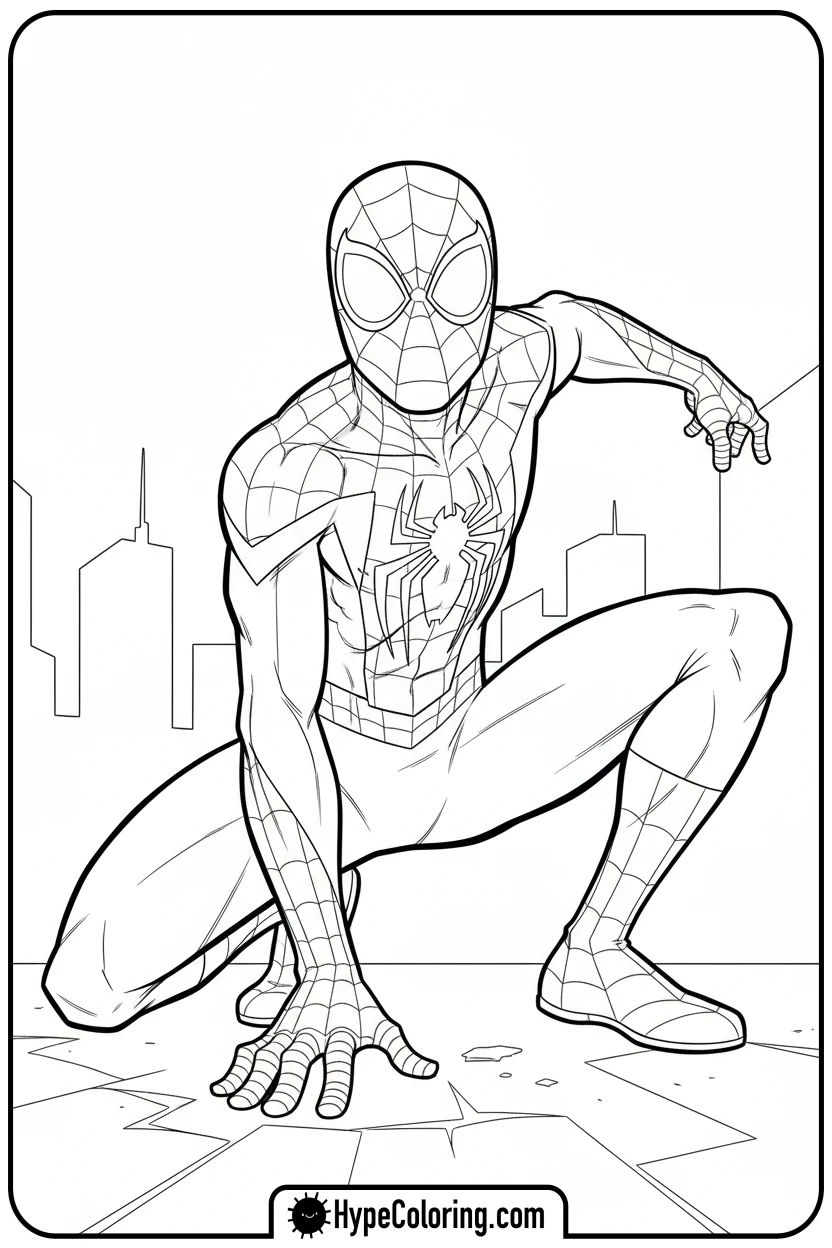 miles-morales-landing-pose - miles morales color pages