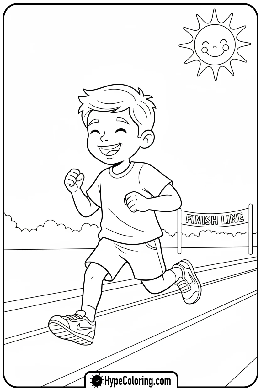 child-running-in-nike-shoes - nike coloring pages