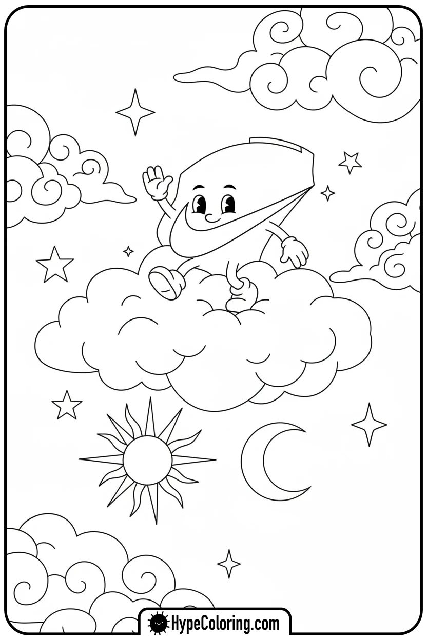 swoosh-character-waving - nike coloring pages