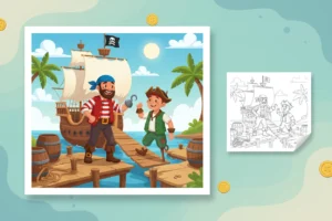 a-kind-pirate-with-a - pirate coloring pages