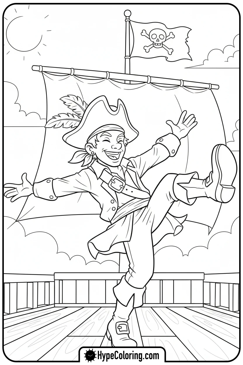 pirate-dancing-a-jig - pirate coloring pages