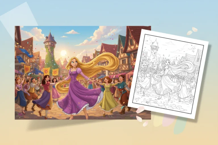 rapunzel-twirling-gracefully-in-the - princess rapunzel coloring pages