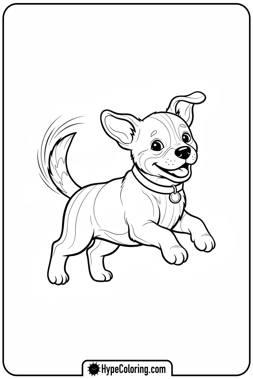 puppy-with-wagging-tail - puppy coloring sheets