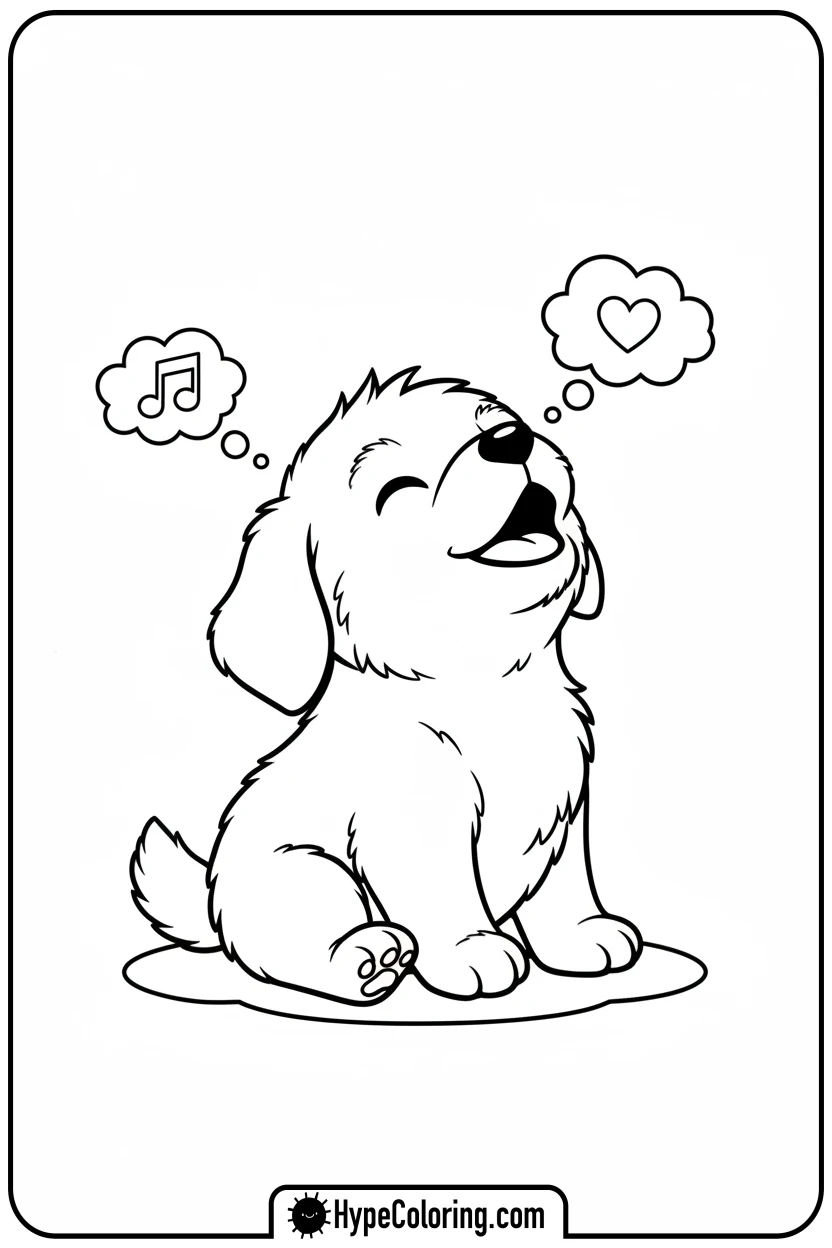 puppy-howling-cutely - puppy coloring sheets
