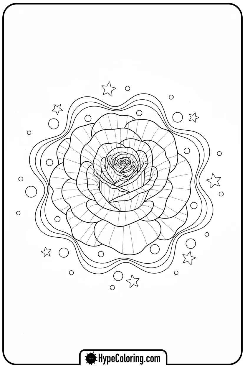magical-sparkling-rose - roses coloring pages