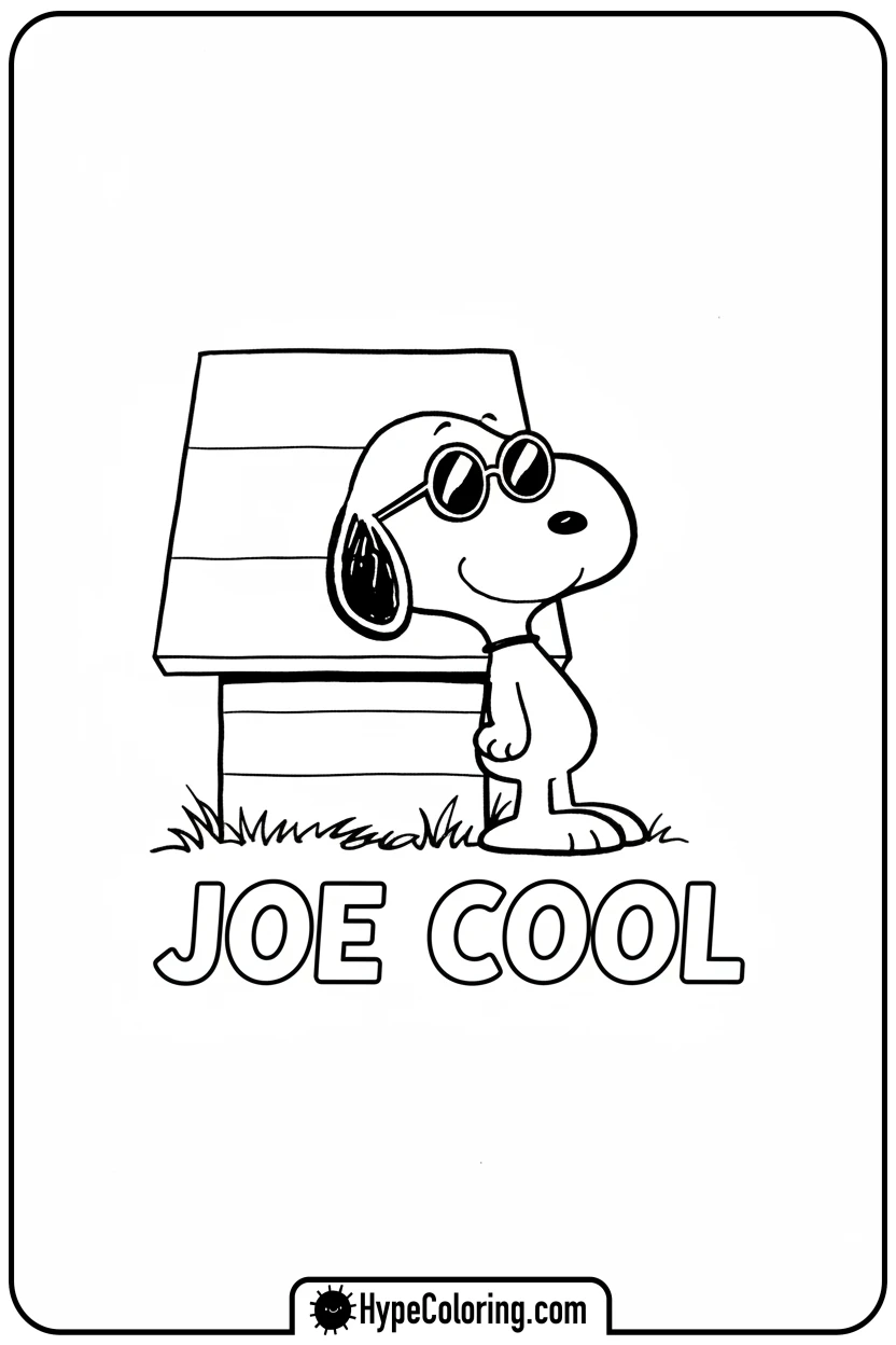 joe-cool-snoopy-with-sunglasses - snoopy color pages
