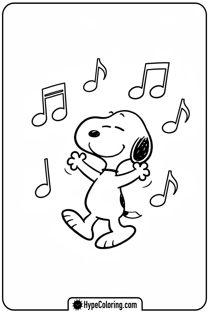 snoopy-doing-happy-dance - snoopy color pages