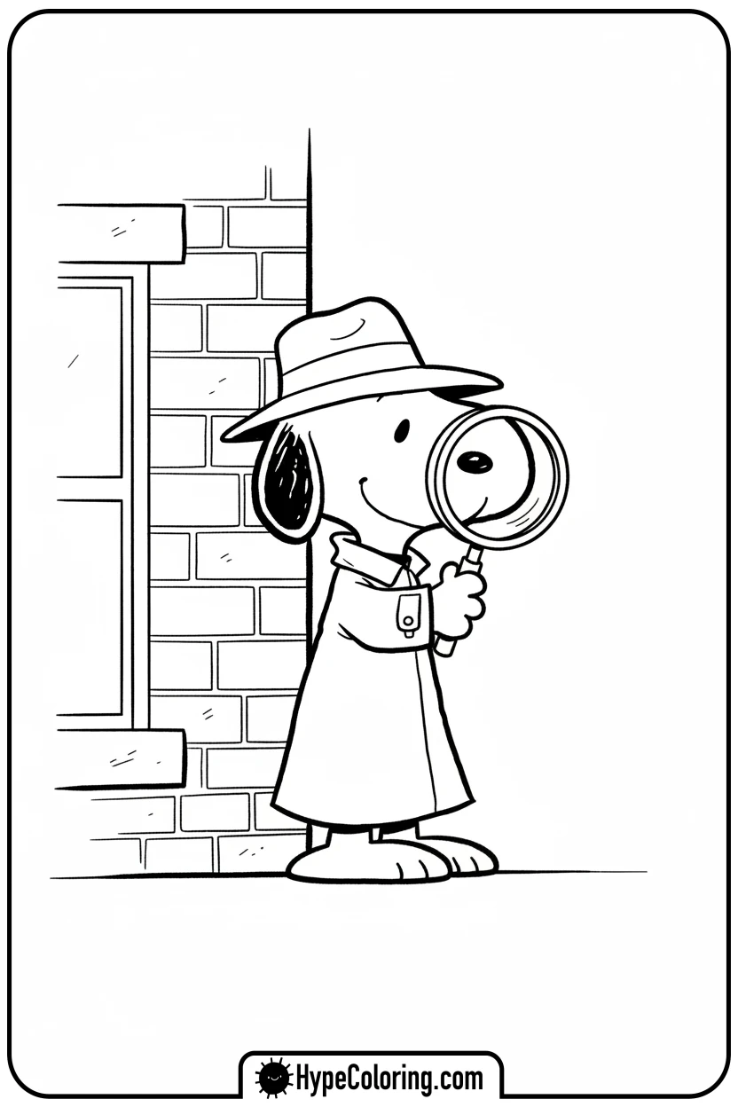 snoopy-as-a-secret-agent - snoopy color pages