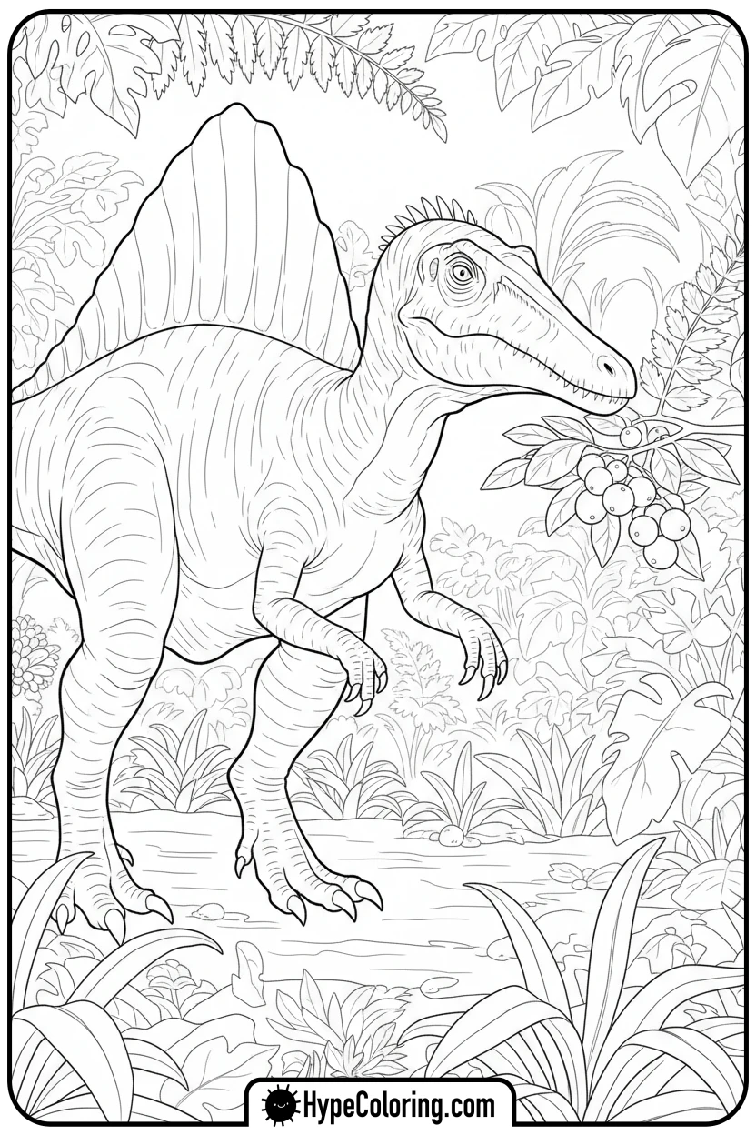 spinosaurus-eating-berries - spinosaurus coloring page