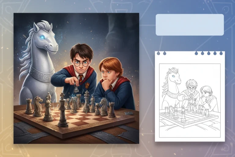 harry-potter-intently-studying-the - harry potter coloring pages
