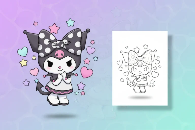 kuromi-striking-a-cute-pose - kuromi coloring pages
