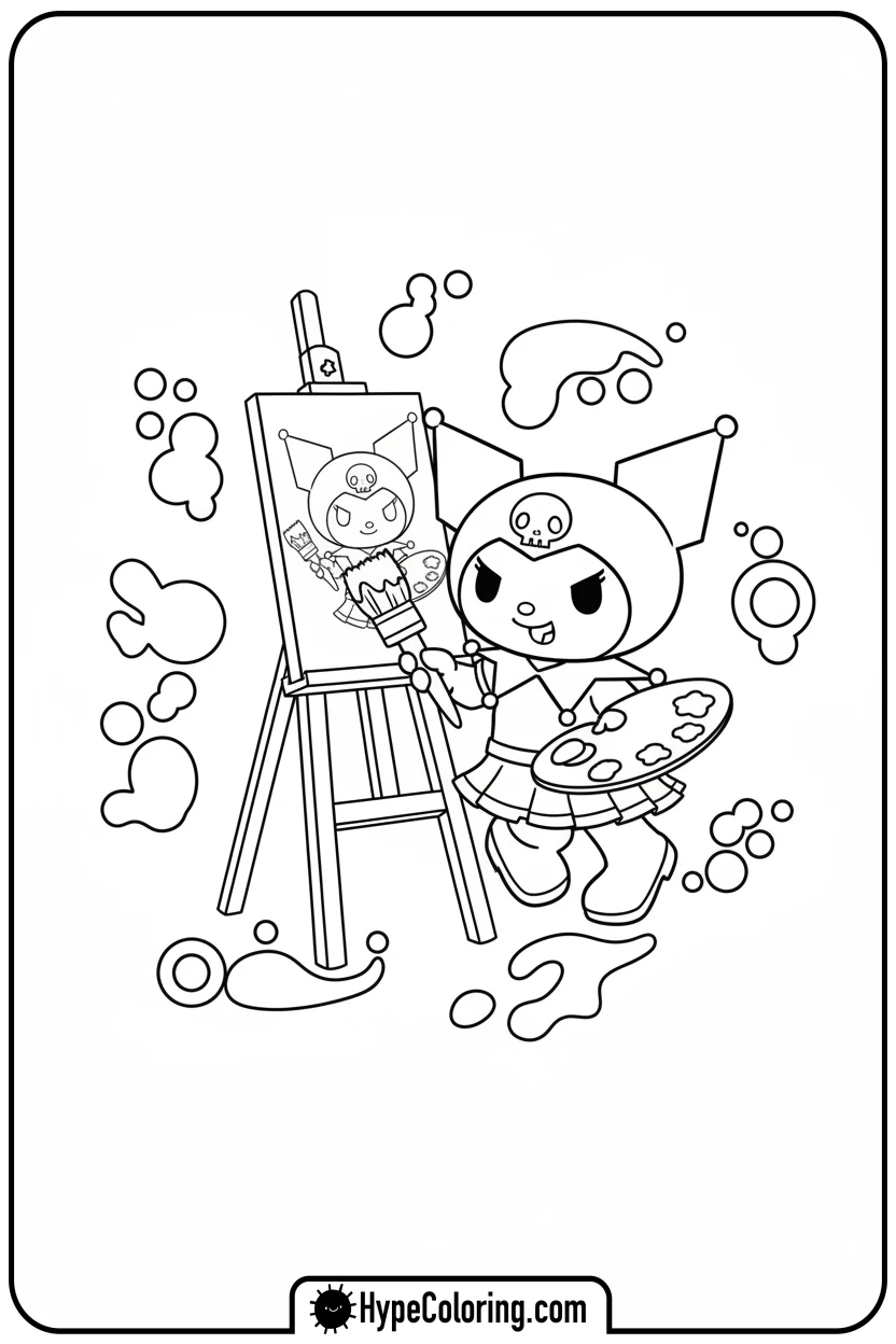 kuromi-painting-baku - kuromi coloring pages