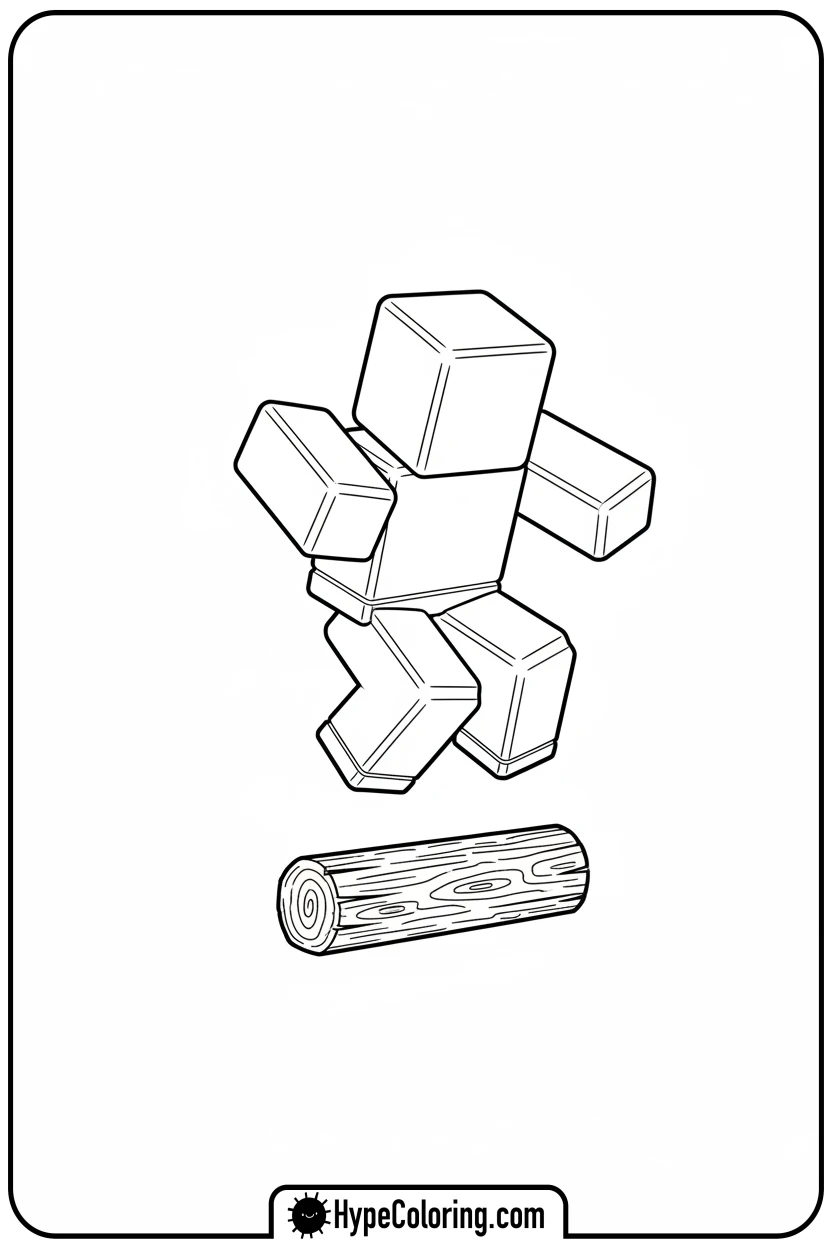 Click to download PDF roblox-character-jumping-obstacle - roblox coloring pages