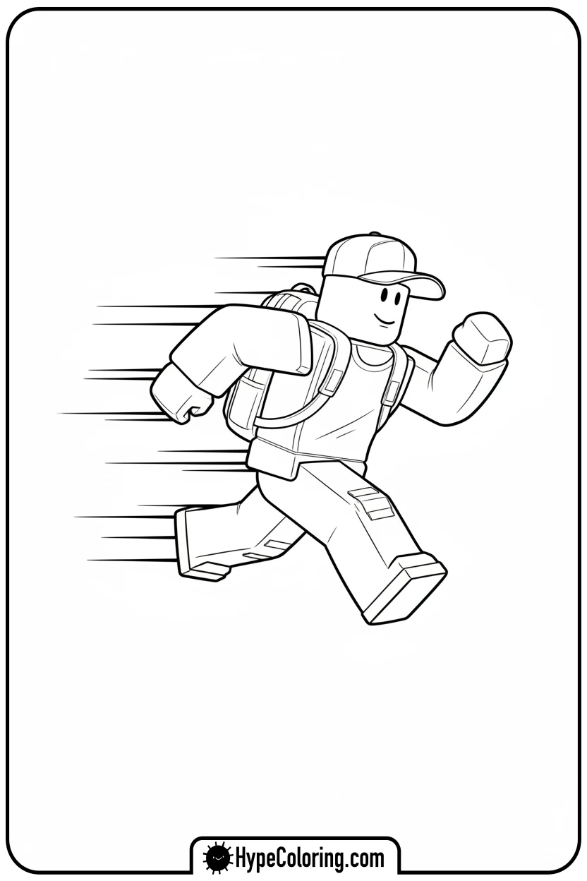 Click to download PDF roblox-character-running-race - roblox coloring pages