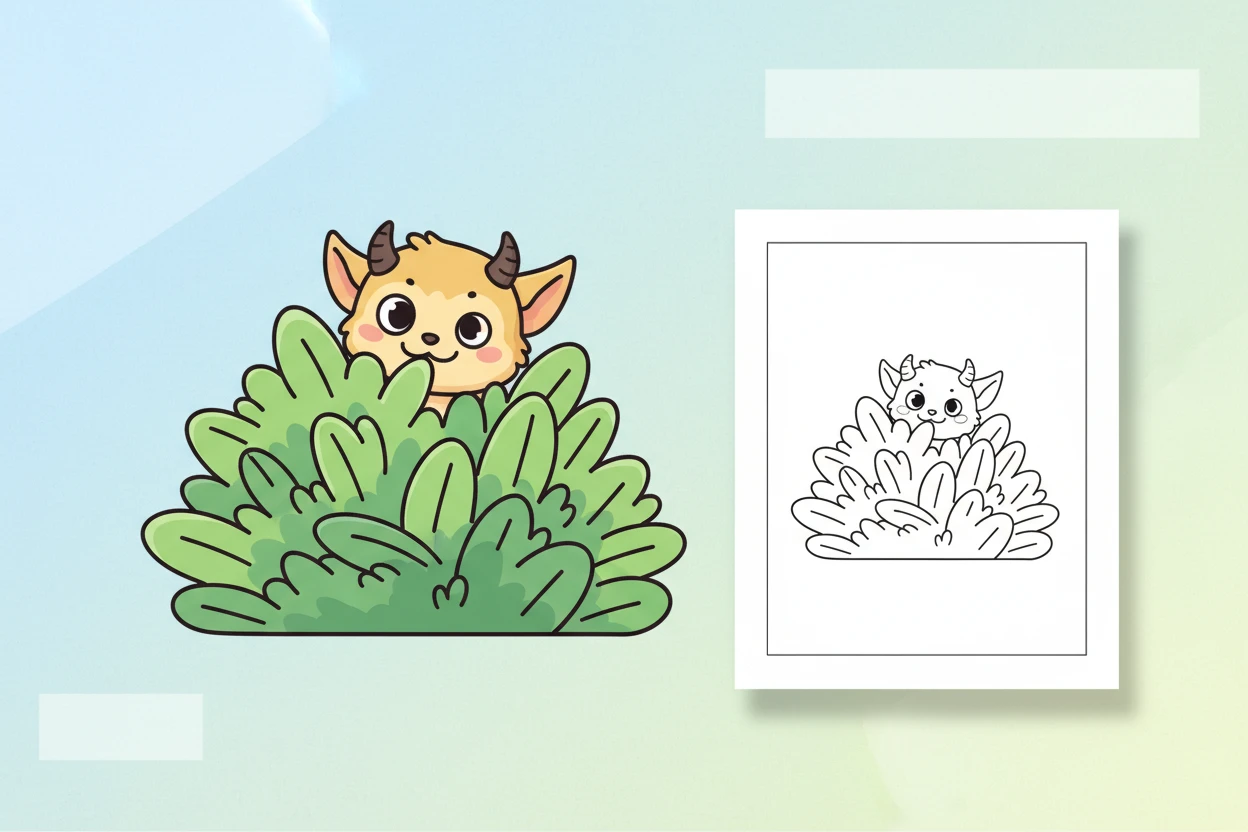 labubu-peeking-out-from-behind - labubu coloring pages