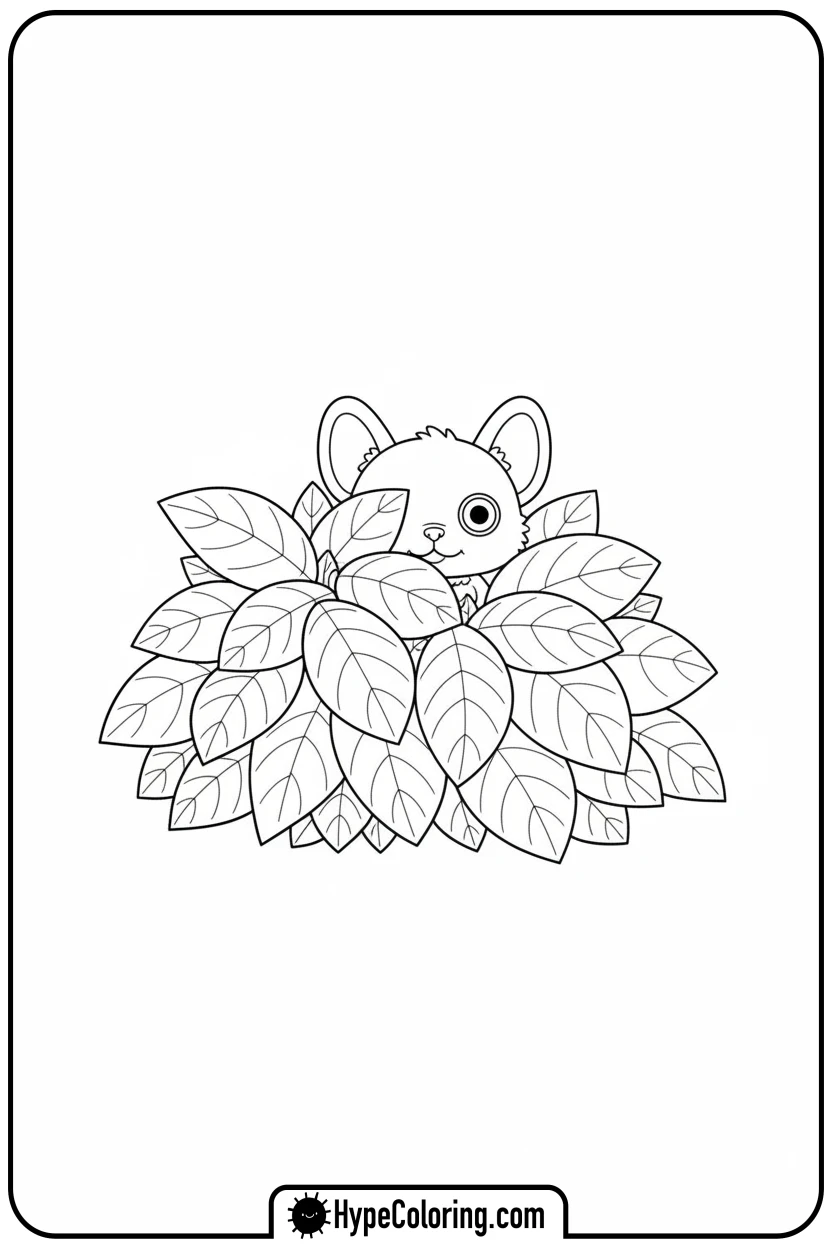labubu-peeking-from-bush - labubu coloring pages