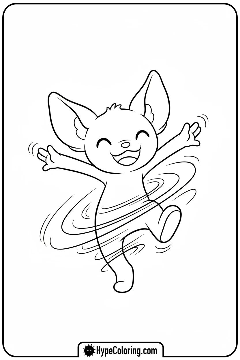 labubu-dancing-happily - labubu coloring pages