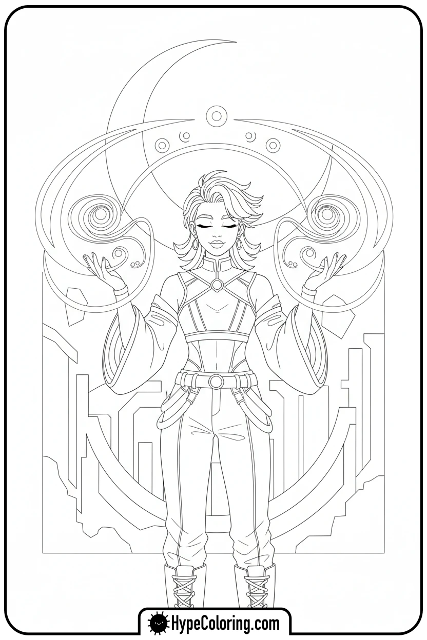 hunter-absorbing-moonlight-energy - kpop demon hunters coloring pages
