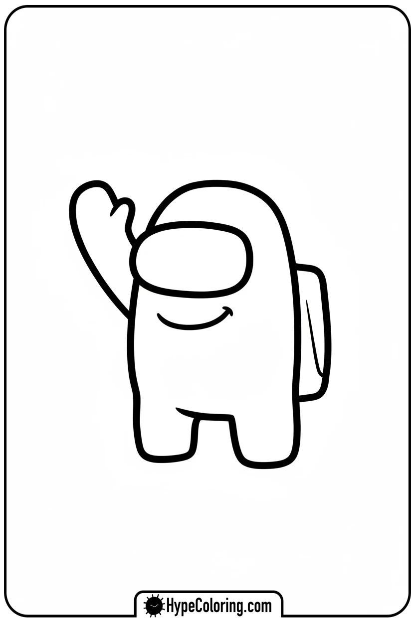 crewmate-waving-happily - among us coloring pages