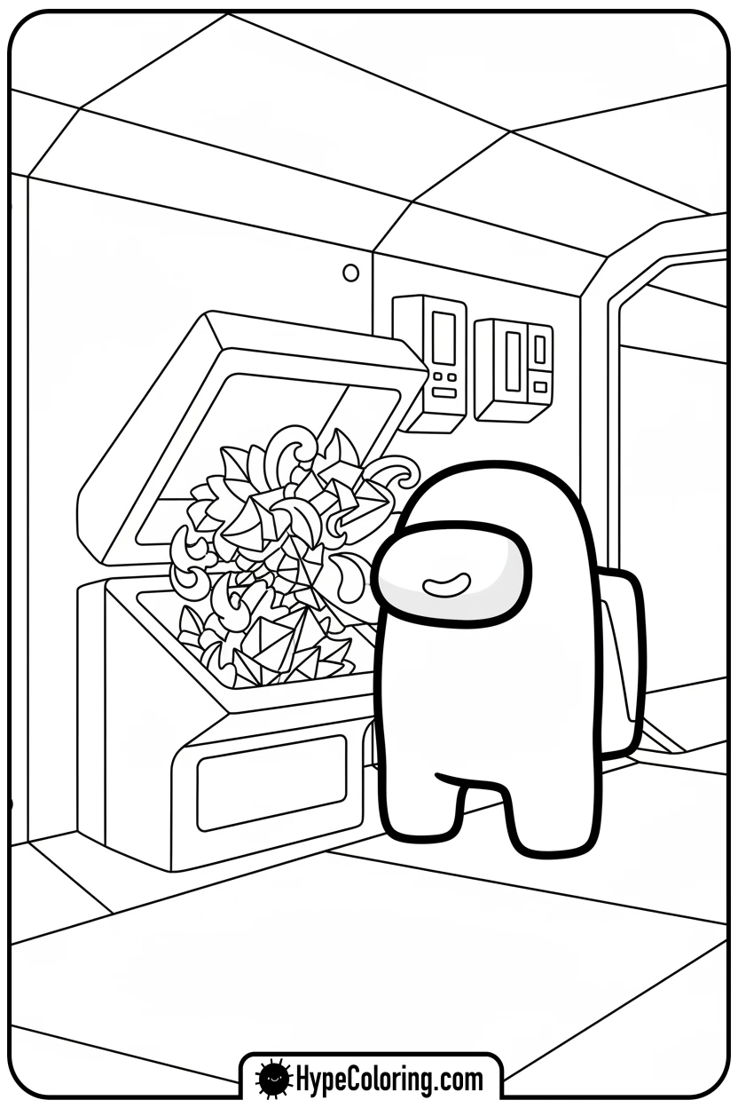crewmate-doing-trash-task - among us coloring pages