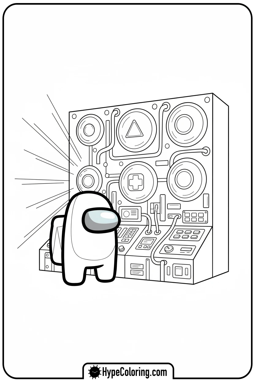 crewmate-fixing-reactor - among us coloring pages