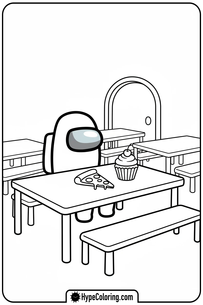crewmate-eating-pizza - among us coloring pages
